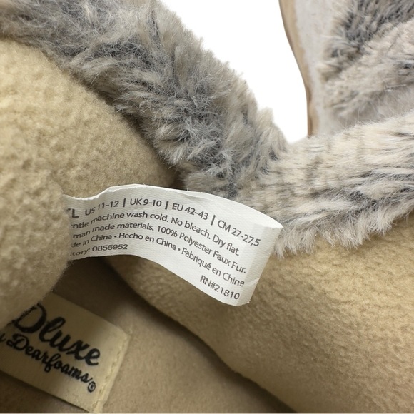 Dlux‎ by Dearfoams Cozy Women's Beige & Gray Booties Slip-On Shoes Size XL - Picture 10 of 10